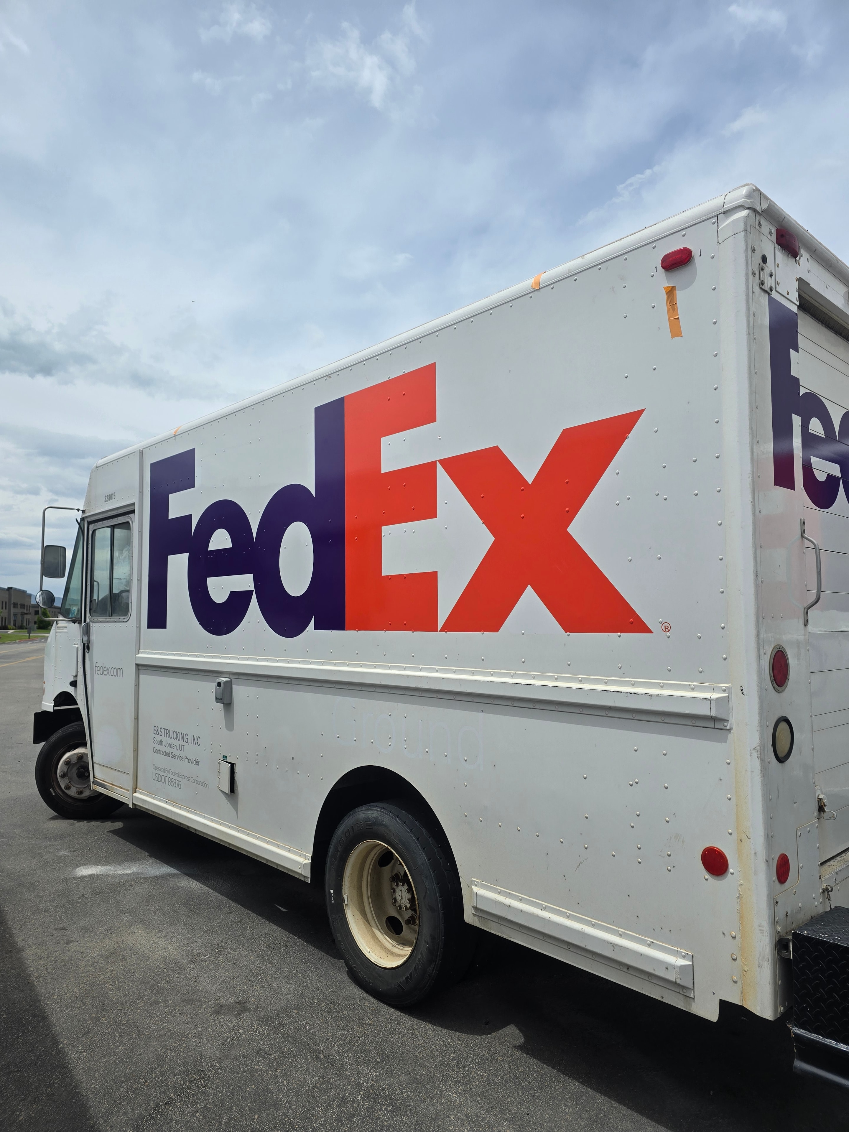 FedEx step van with new decals installed after fleet rebranding — clean surface, professional installation, Utah